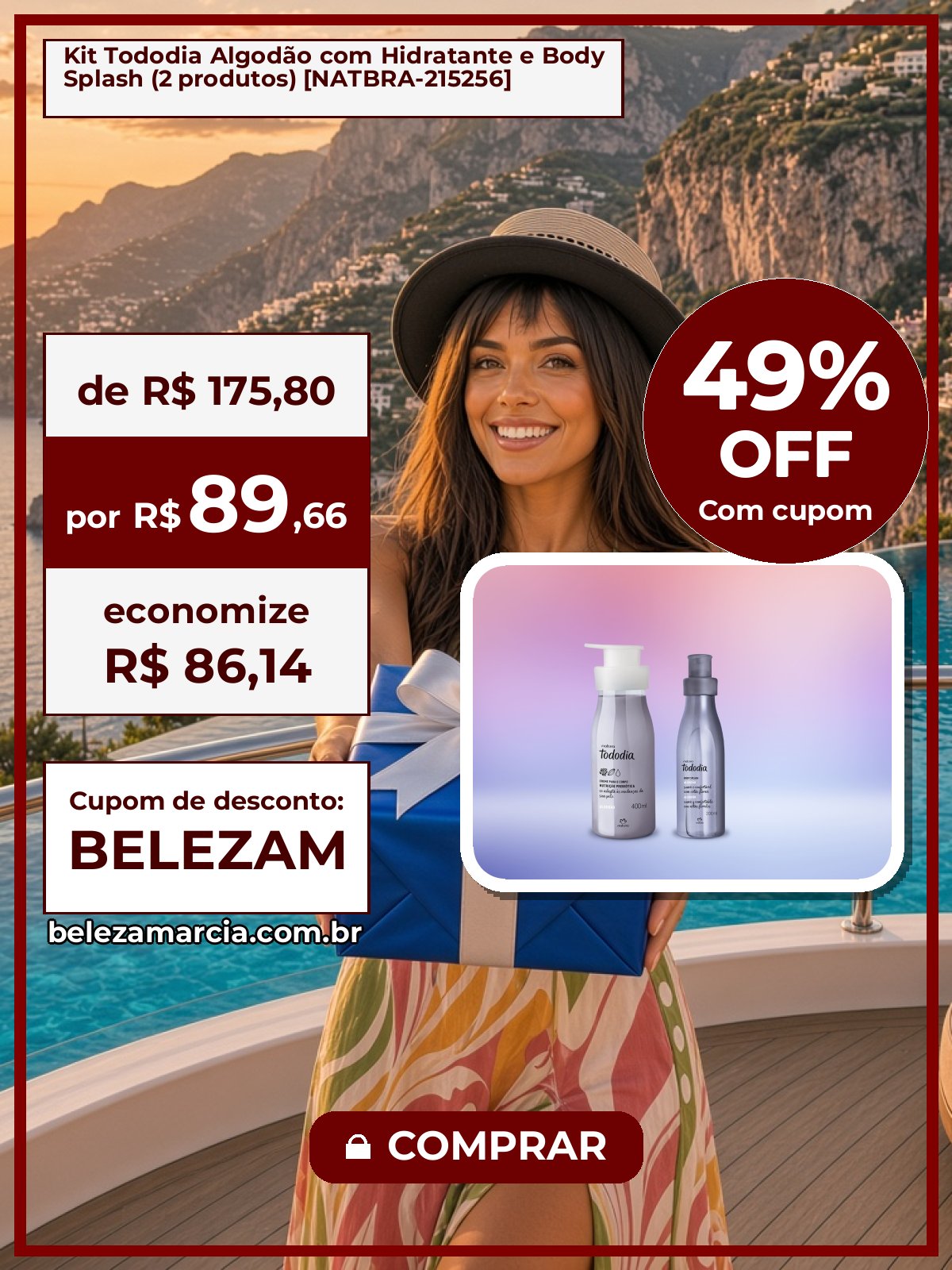 Kit Tododia Algodão com Hidratante e Body Splash (2 produtos) [NATBRA-215256]