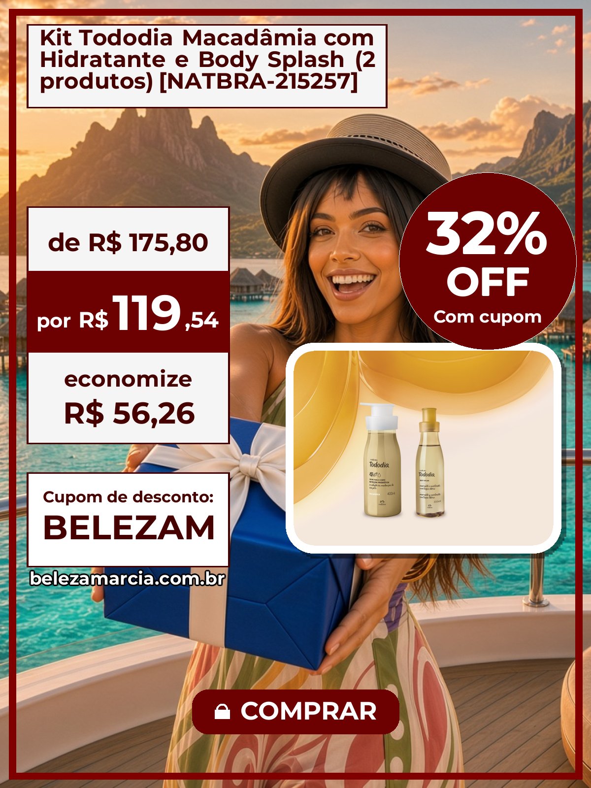 Kit Tododia Macadâmia com Hidratante e Body Splash (2 produtos) [NATBRA-215257]