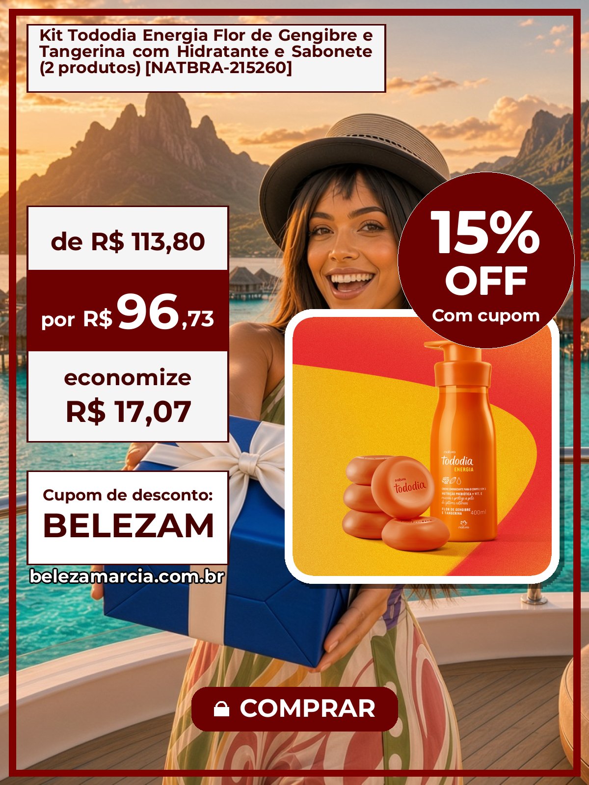 Kit Tododia Energia Flor de Gengibre e Tangerina com Hidratante e Sabonete (2 produtos) [NATBRA-215260]