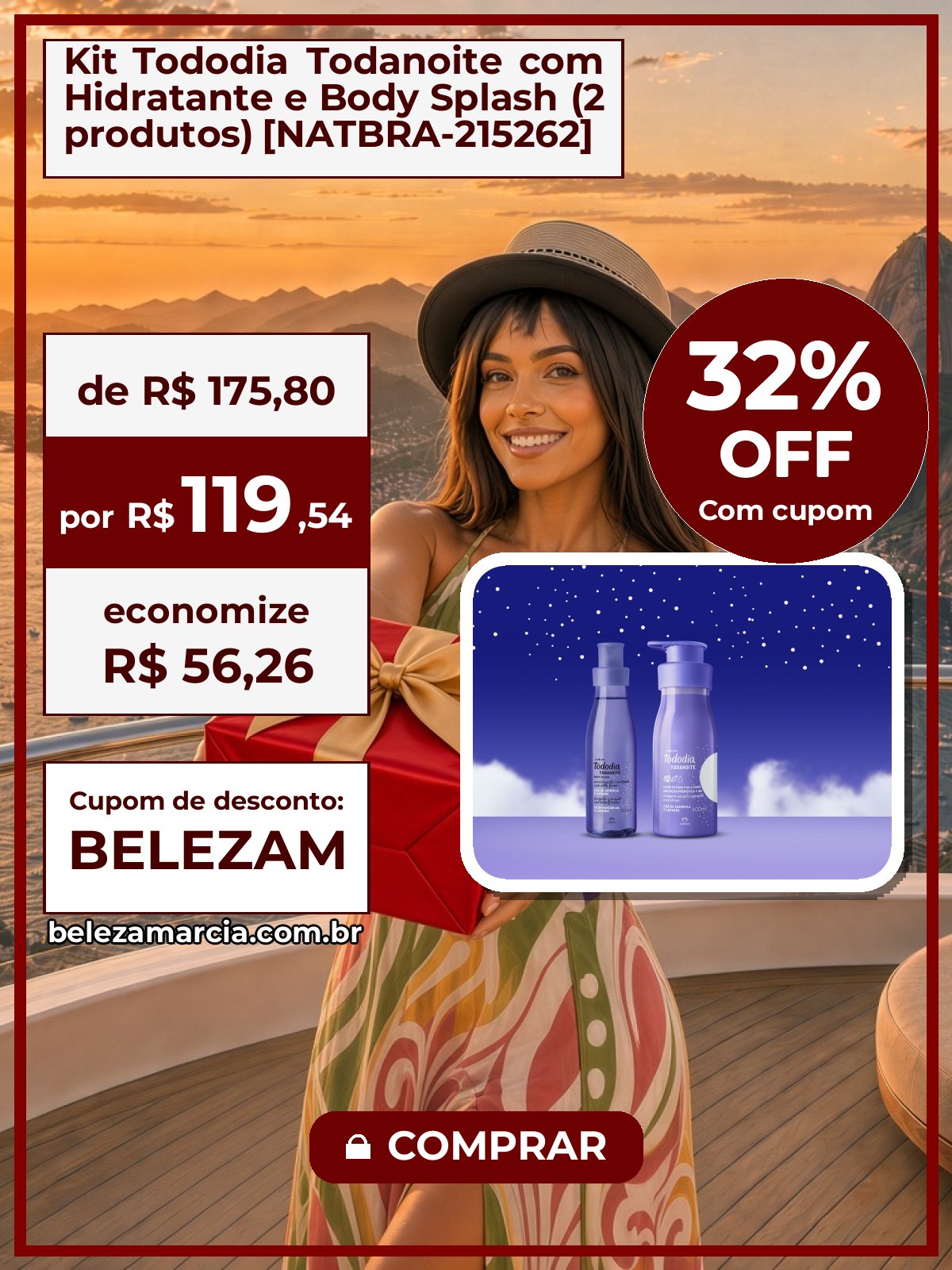 Kit Tododia Todanoite com Hidratante e Body Splash (2 produtos) [NATBRA-215262]