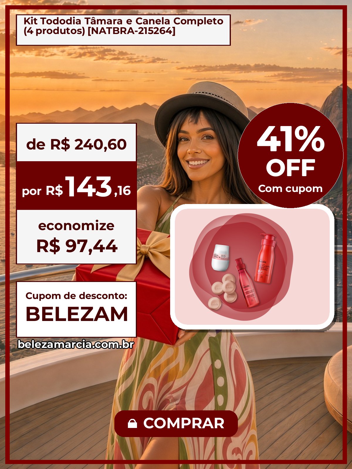 Kit Tododia Tâmara e Canela Completo (4 produtos) [NATBRA-215264]