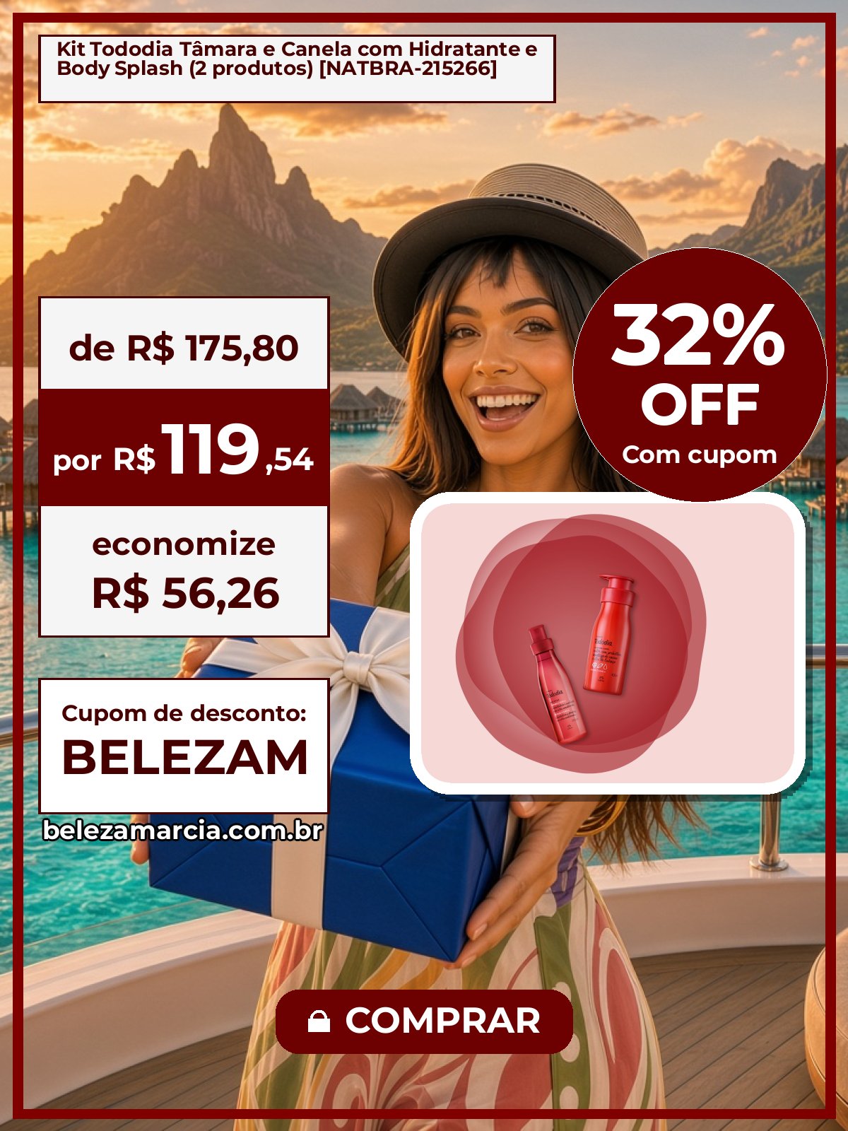 Kit Tododia Tâmara e Canela com Hidratante e Body Splash (2 produtos) [NATBRA-215266]