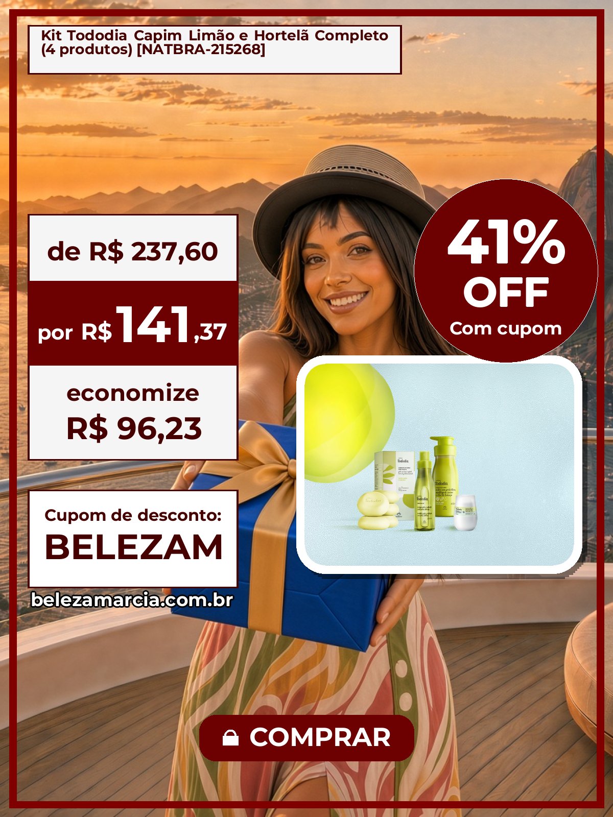 Kit Tododia Capim Limão e Hortelã Completo (4 produtos) [NATBRA-215268]