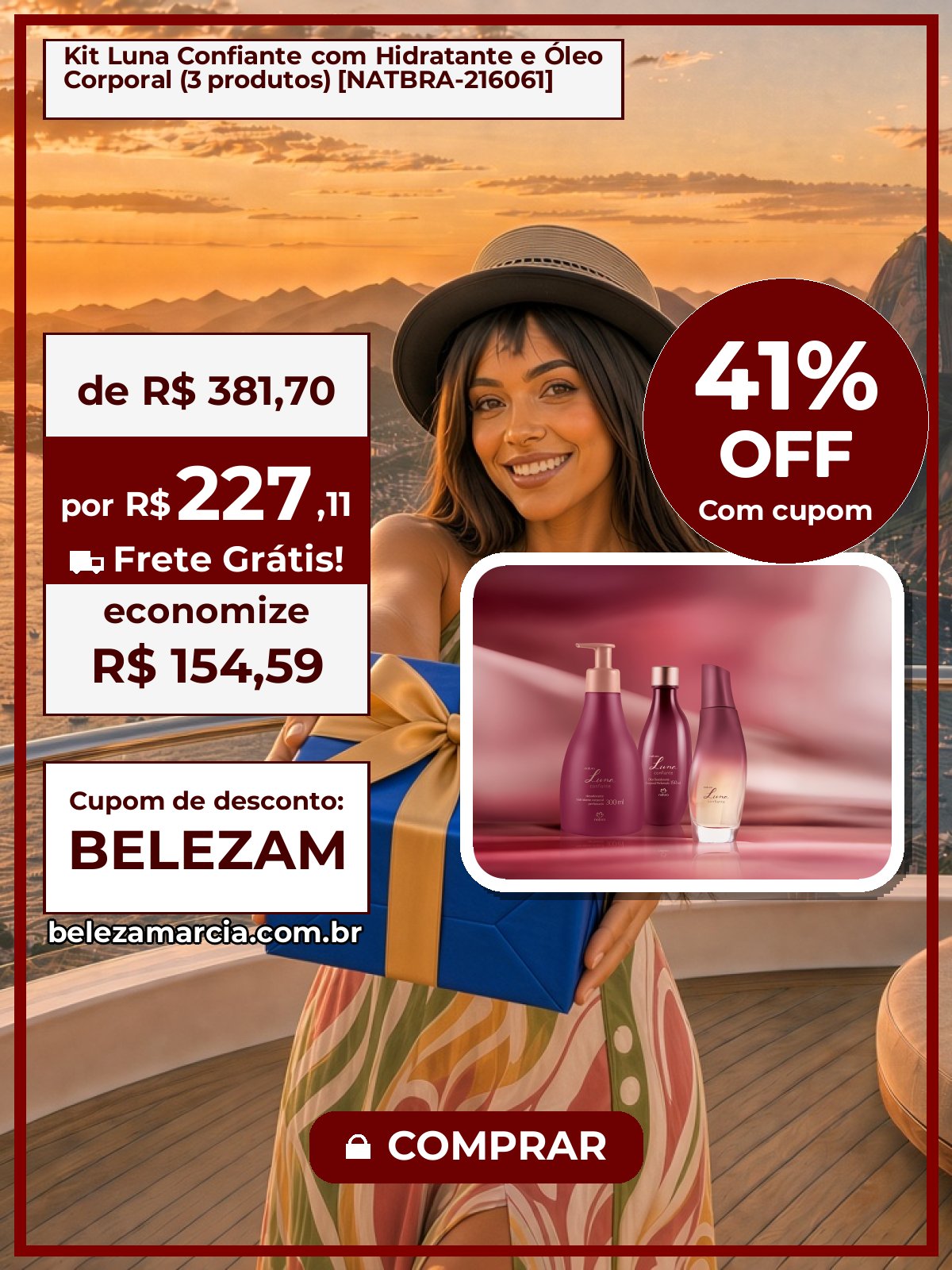 Kit Luna Confiante com Hidratante e Óleo Corporal (3 produtos) [NATBRA-216061]