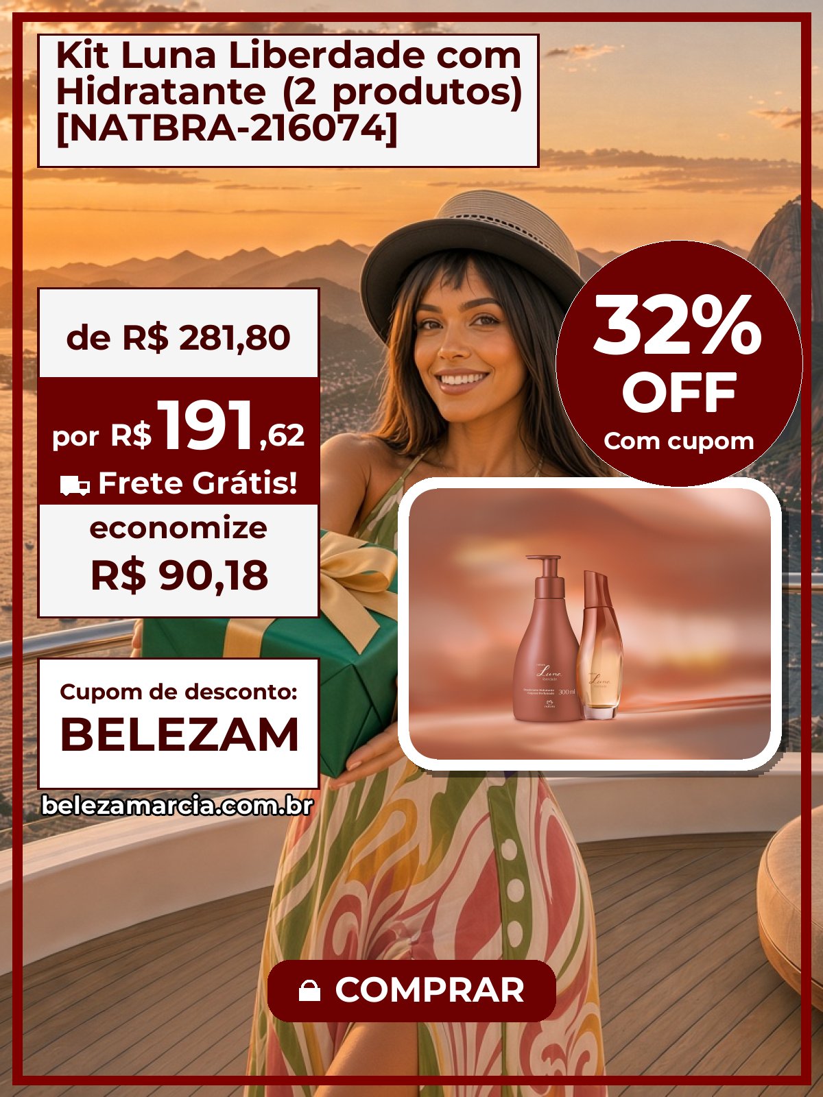 Kit Luna Liberdade com Hidratante (2 produtos) [NATBRA-216074]