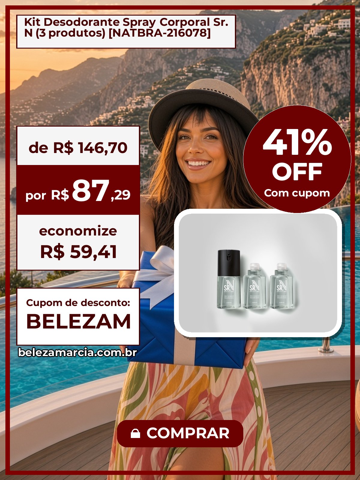Kit Desodorante Spray Corporal Sr. N (3 produtos) [NATBRA-216078]