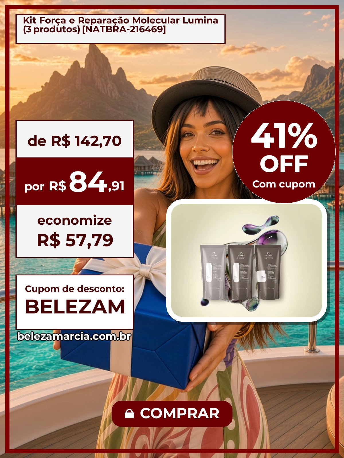Kit Força e Reparação Molecular Lumina (3 produtos) [NATBRA-216469]