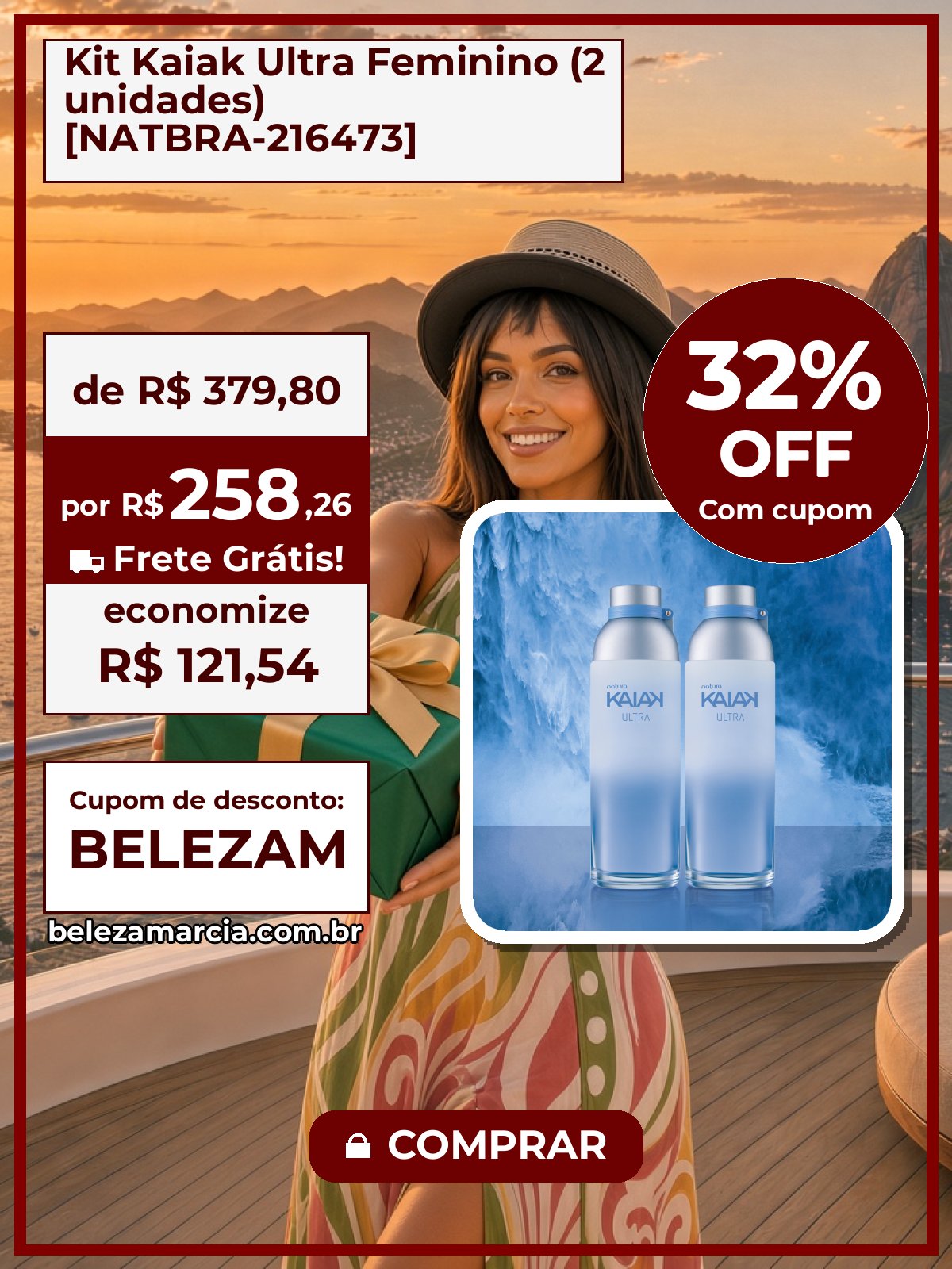 Kit Kaiak Ultra Feminino (2 unidades) [NATBRA-216473]