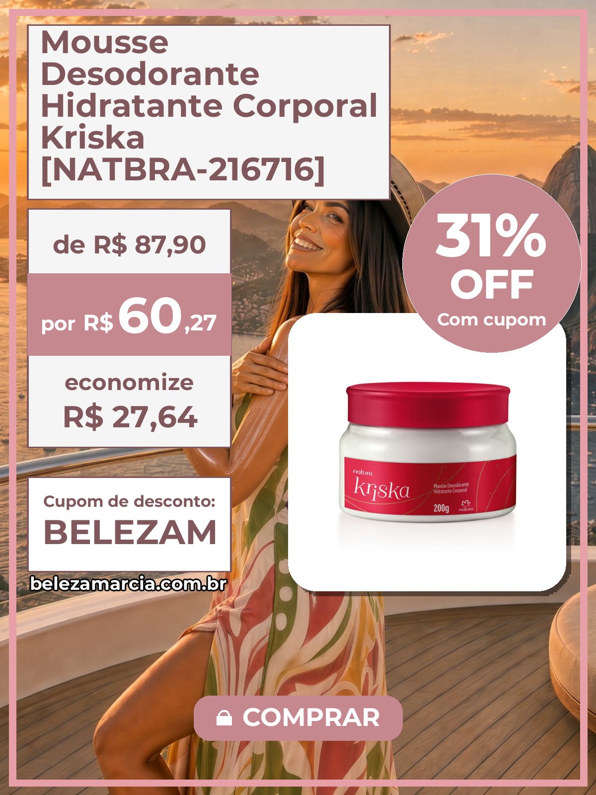 Mousse Desodorante Hidratante Corporal Kriska [NATBRA-216716]