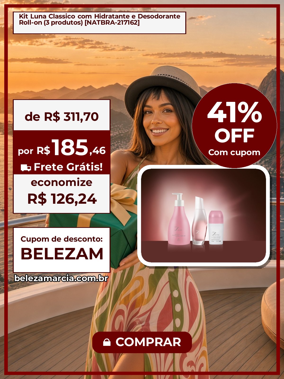 Kit Luna Classico com Hidratante e Desodorante Roll-on (3 produtos) [NATBRA-217162]