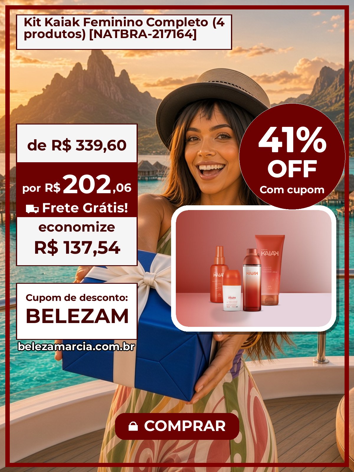 Kit Kaiak Feminino Completo (4 produtos) [NATBRA-217164]
