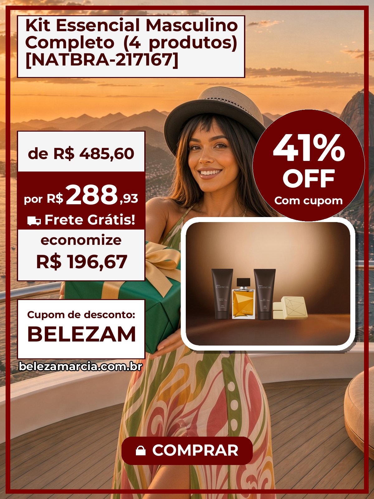 Kit Essencial Masculino Completo (4 produtos) [NATBRA-217167]