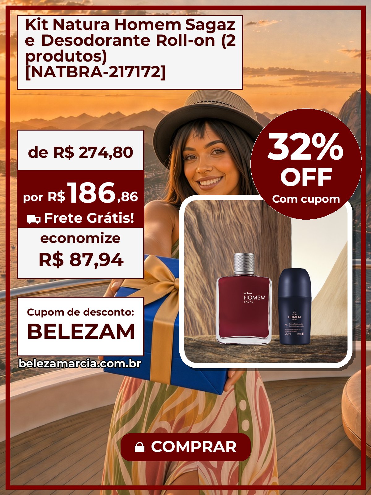Kit Natura Homem Sagaz e Desodorante Roll-on (2 produtos) [NATBRA-217172]