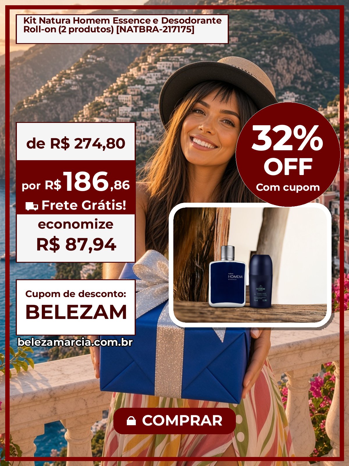 Kit Natura Homem Essence e Desodorante Roll-on (2 produtos) [NATBRA-217175]