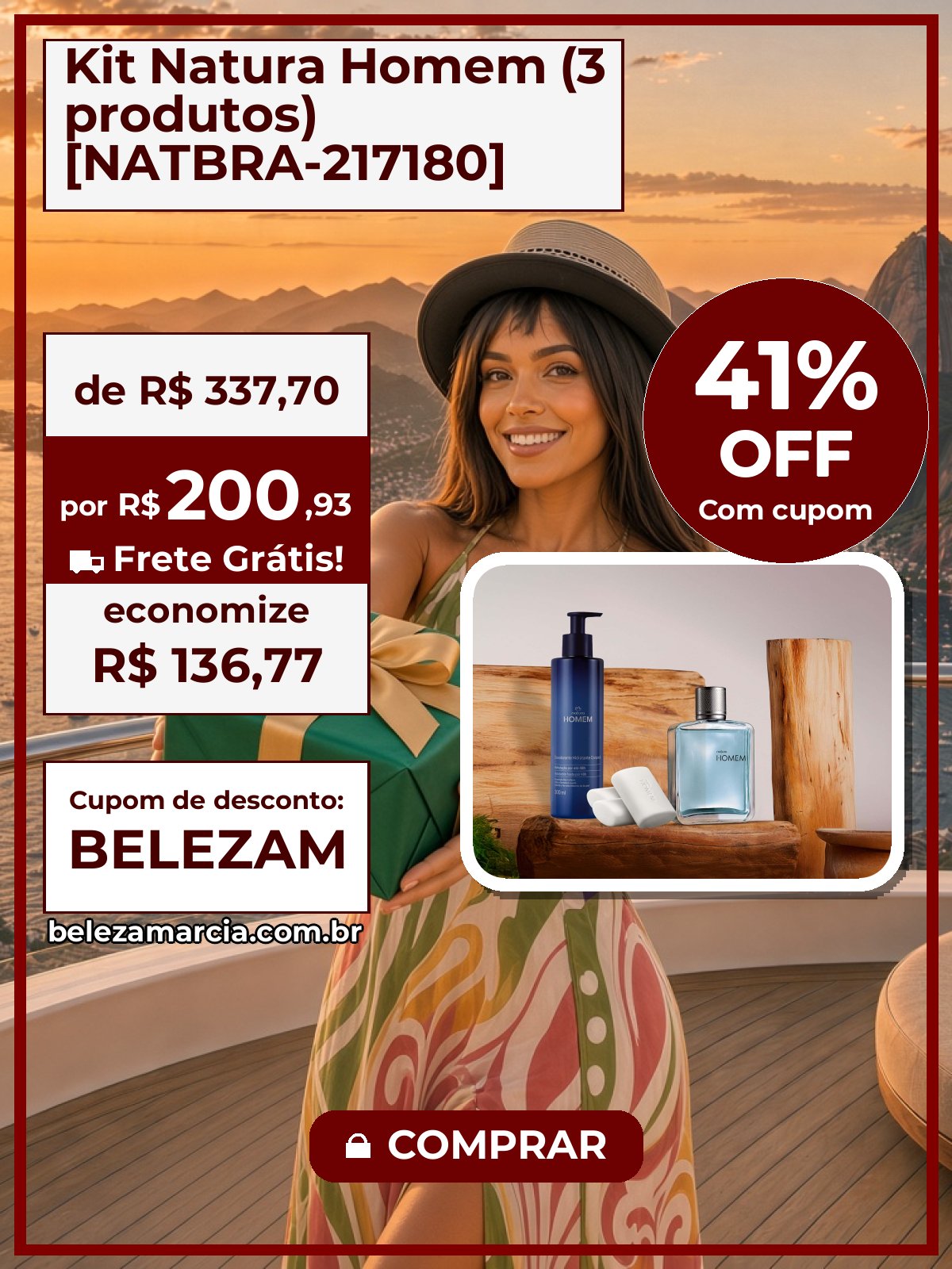 Kit Natura Homem (3 produtos) [NATBRA-217180]