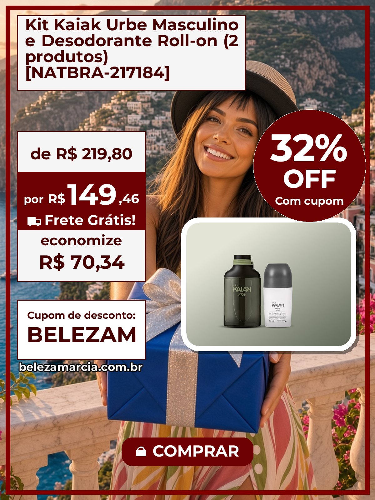 Kit Kaiak Urbe Masculino e Desodorante Roll-on (2 produtos) [NATBRA-217184]