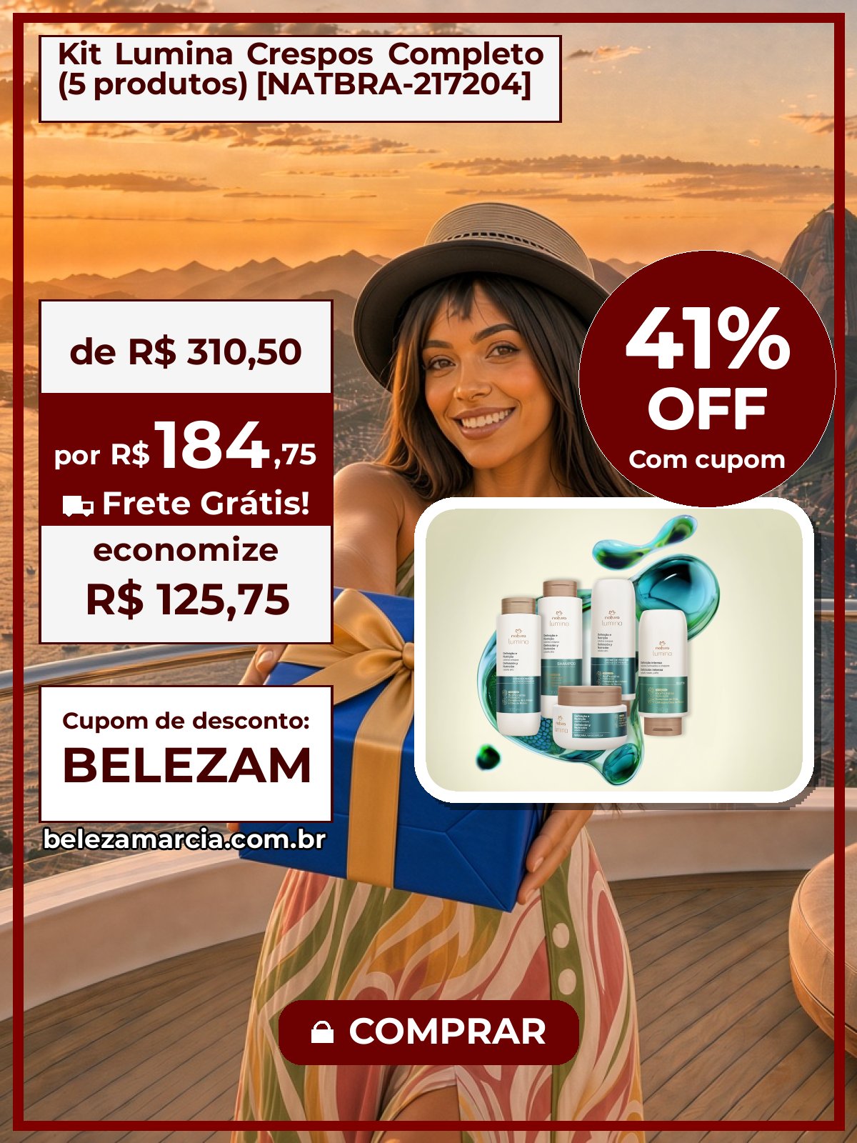 Kit Lumina Crespos Completo (5 produtos) [NATBRA-217204]