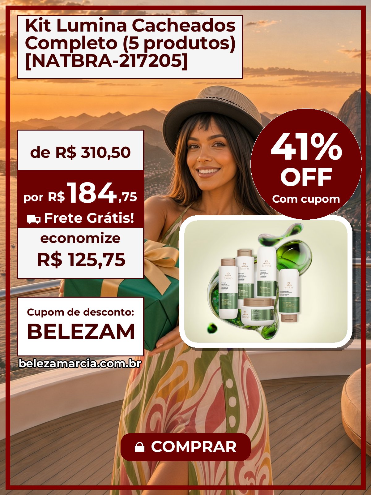 Kit Lumina Cacheados Completo (5 produtos) [NATBRA-217205]
