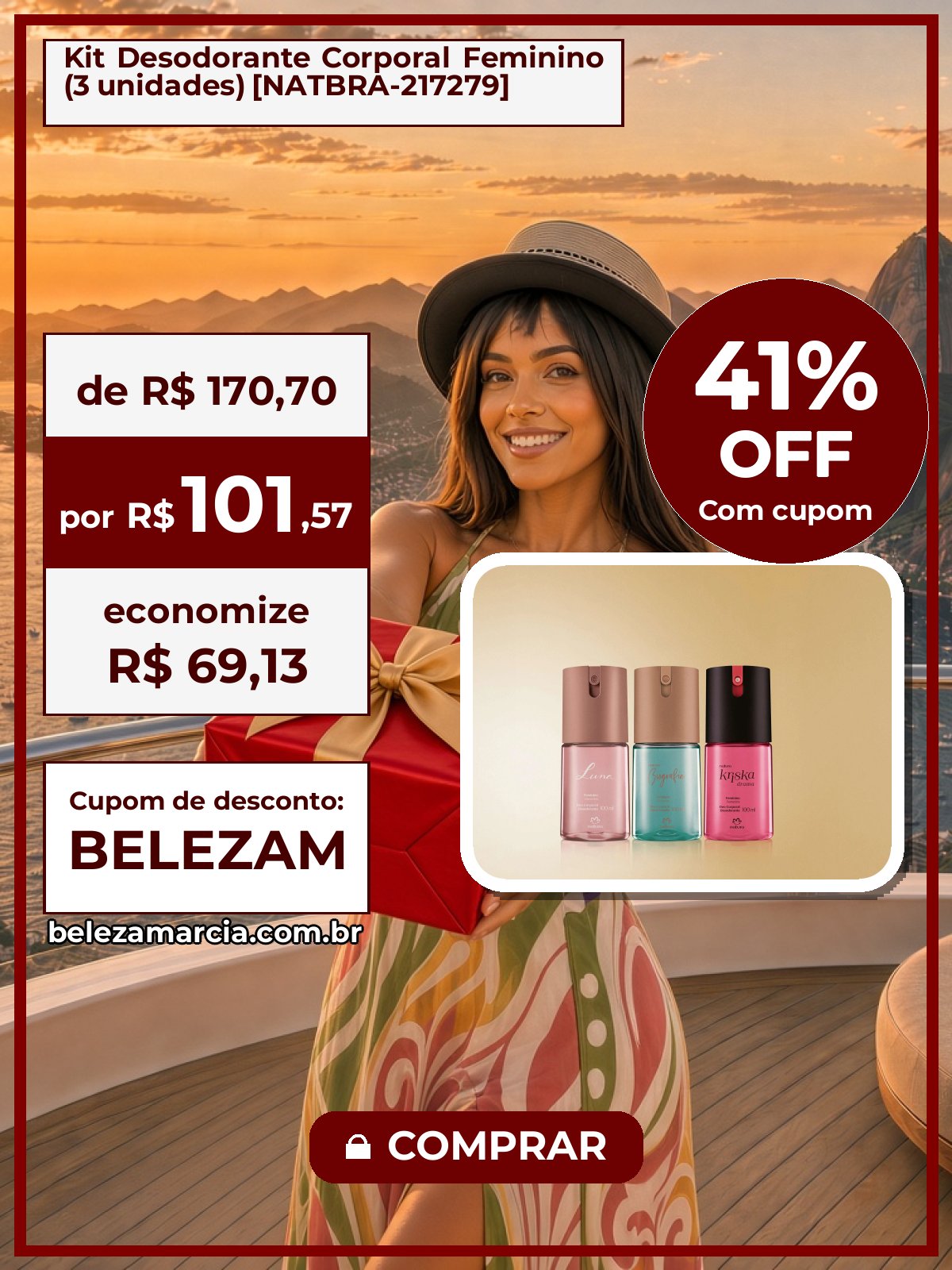 Kit Desodorante Corporal Feminino (3 unidades) [NATBRA-217279]