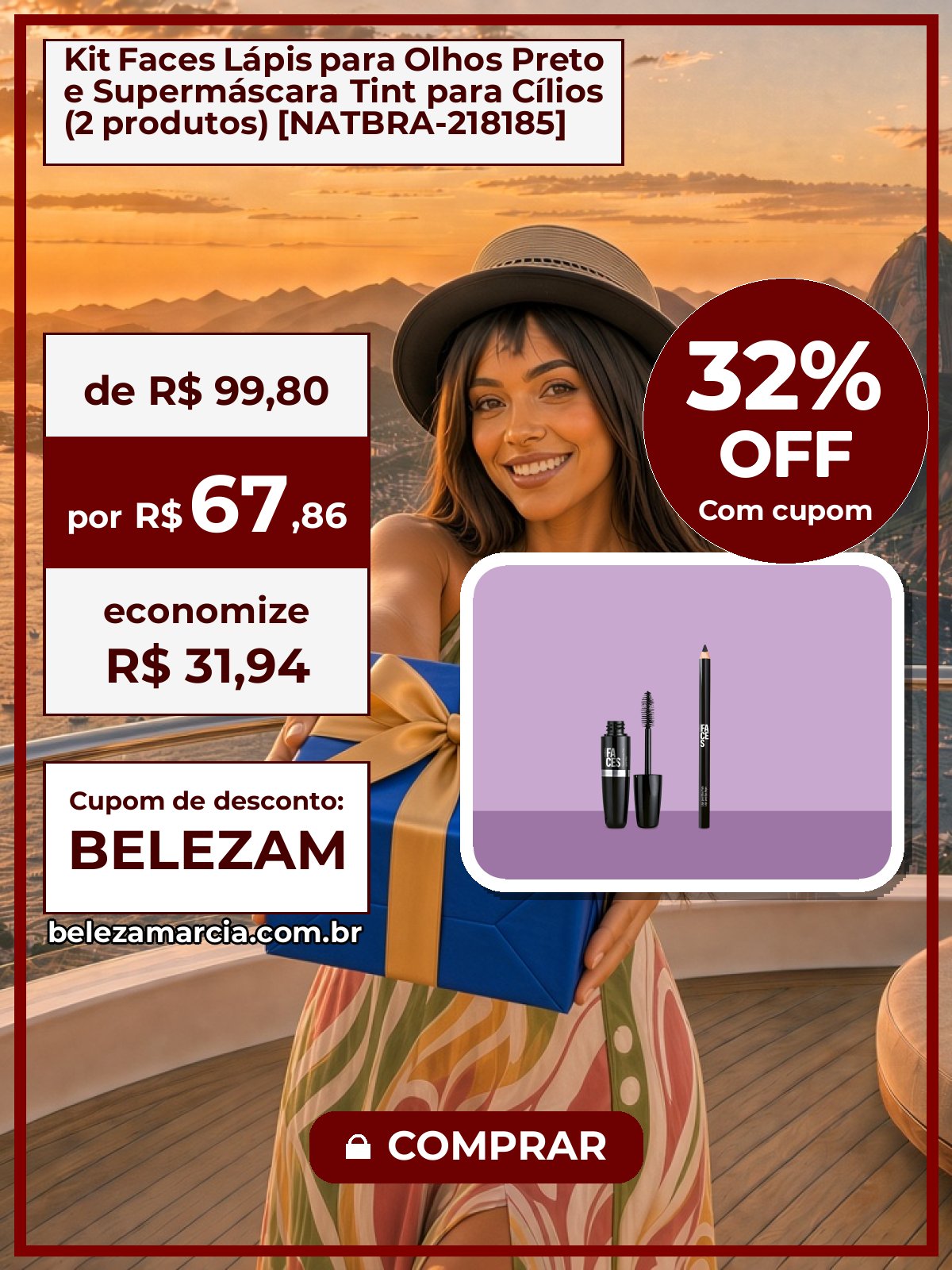Kit Faces Lápis para Olhos Preto e Supermáscara Tint para Cílios (2 produtos) [NATBRA-218185]