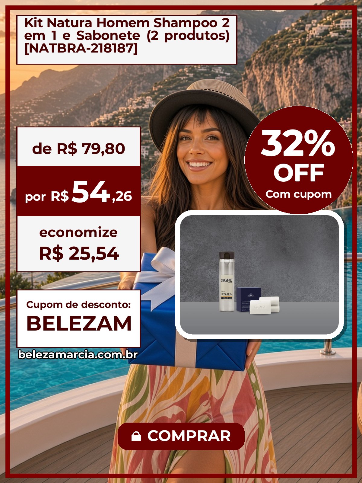 Kit Natura Homem Shampoo 2 em 1 e Sabonete (2 produtos) [NATBRA-218187]