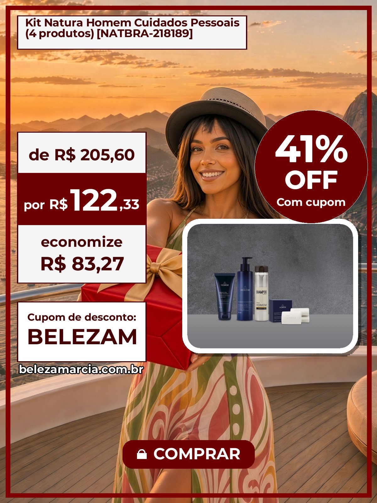 Kit Natura Homem Cuidados Pessoais (4 produtos) [NATBRA-218189]