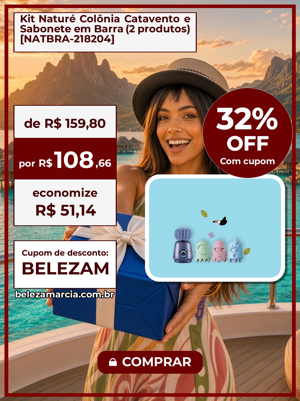 Kit Naturé Colônia Catavento e Sabonete em Barra (2 produtos) [NATBRA-218204]