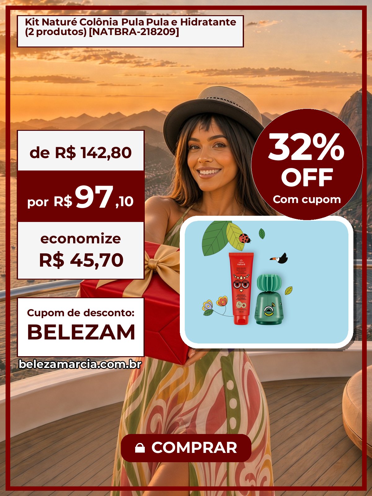 Kit Naturé Colônia Pula Pula e Hidratante (2 produtos) [NATBRA-218209]