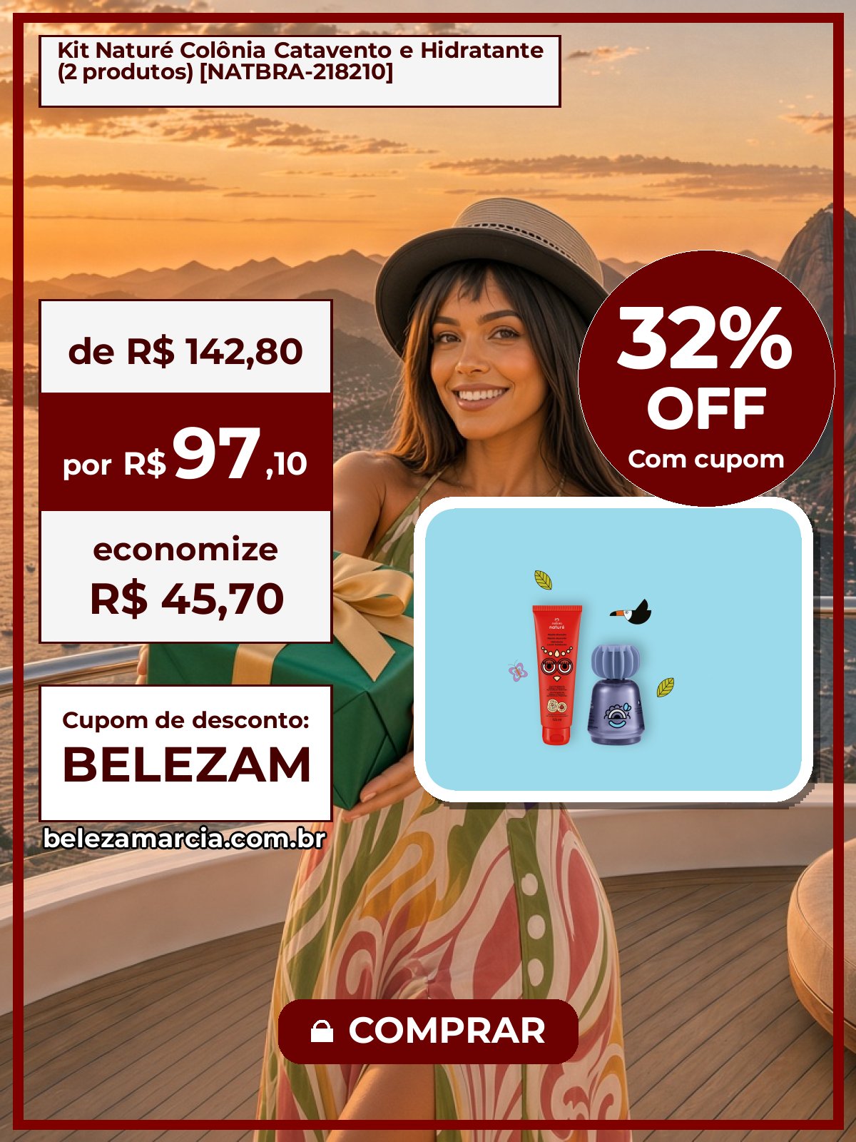 Kit Naturé Colônia Catavento e Hidratante (2 produtos) [NATBRA-218210]
