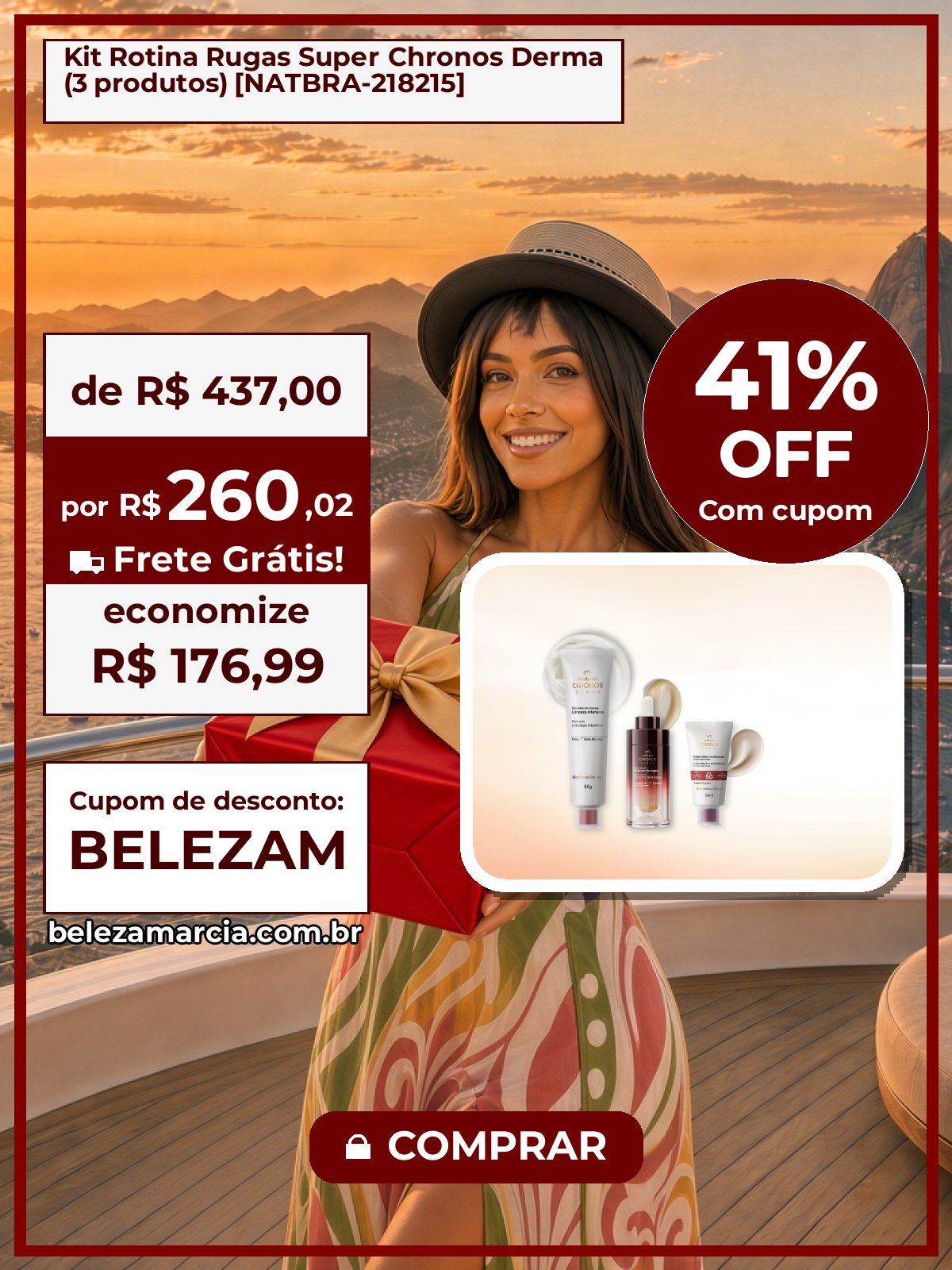 Kit Rotina Rugas Super Chronos Derma (3 produtos) [NATBRA-218215]