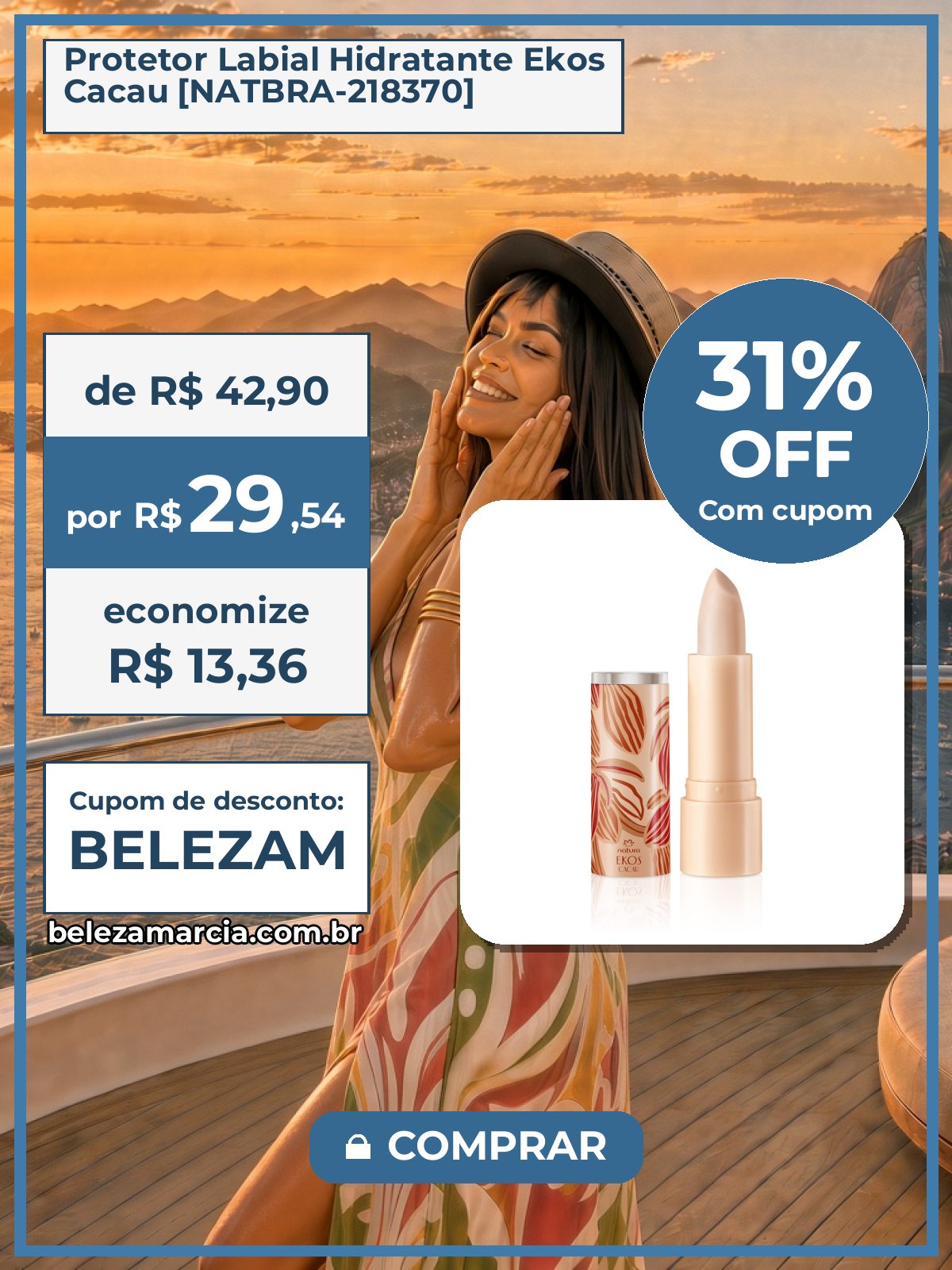 Protetor Labial Hidratante Ekos Cacau [NATBRA-218370]