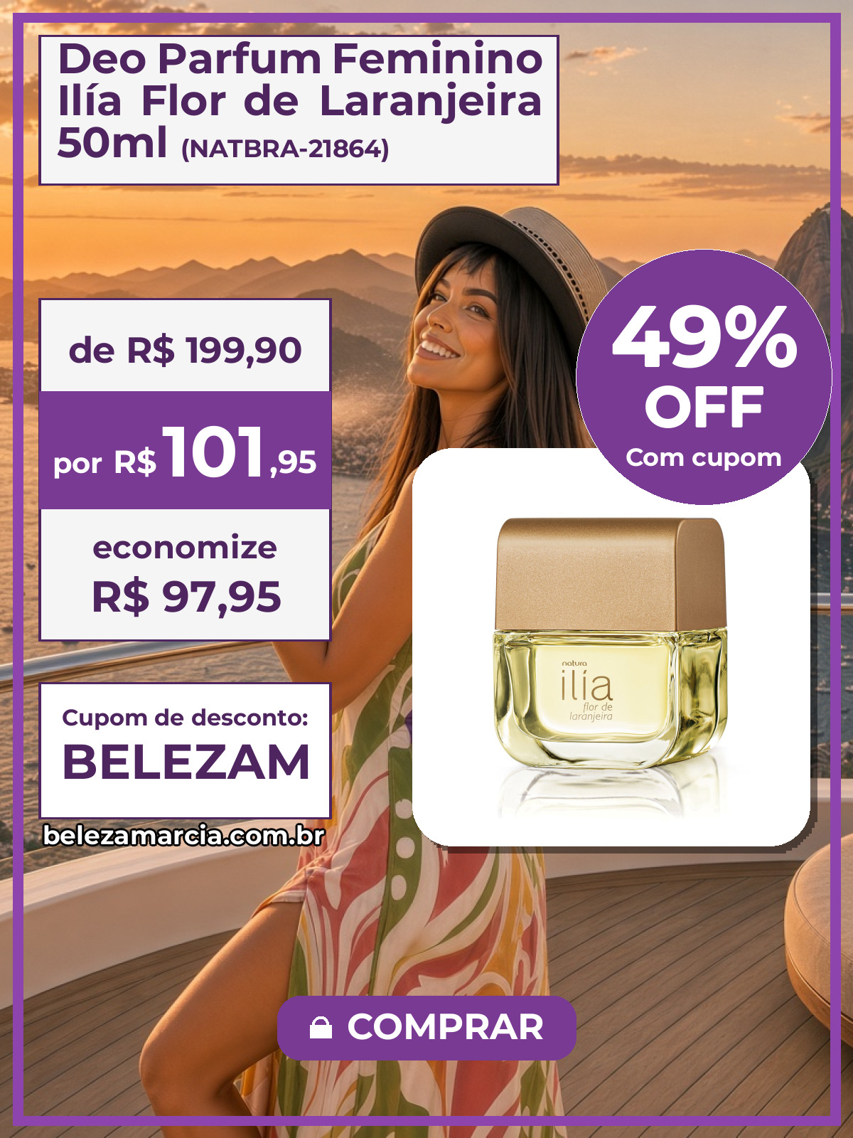 Deo Parfum Feminino Ilía Flor de Laranjeira 50ml