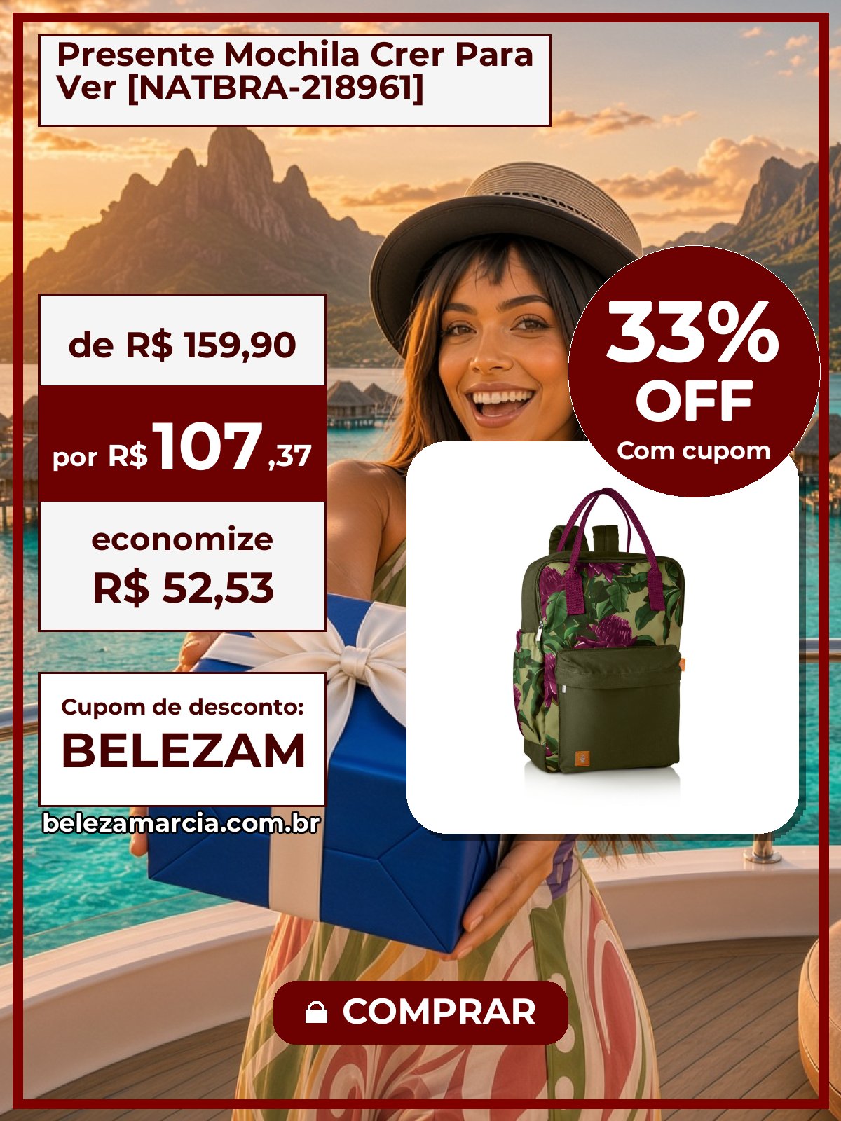 Presente Mochila Crer Para Ver [NATBRA-218961]