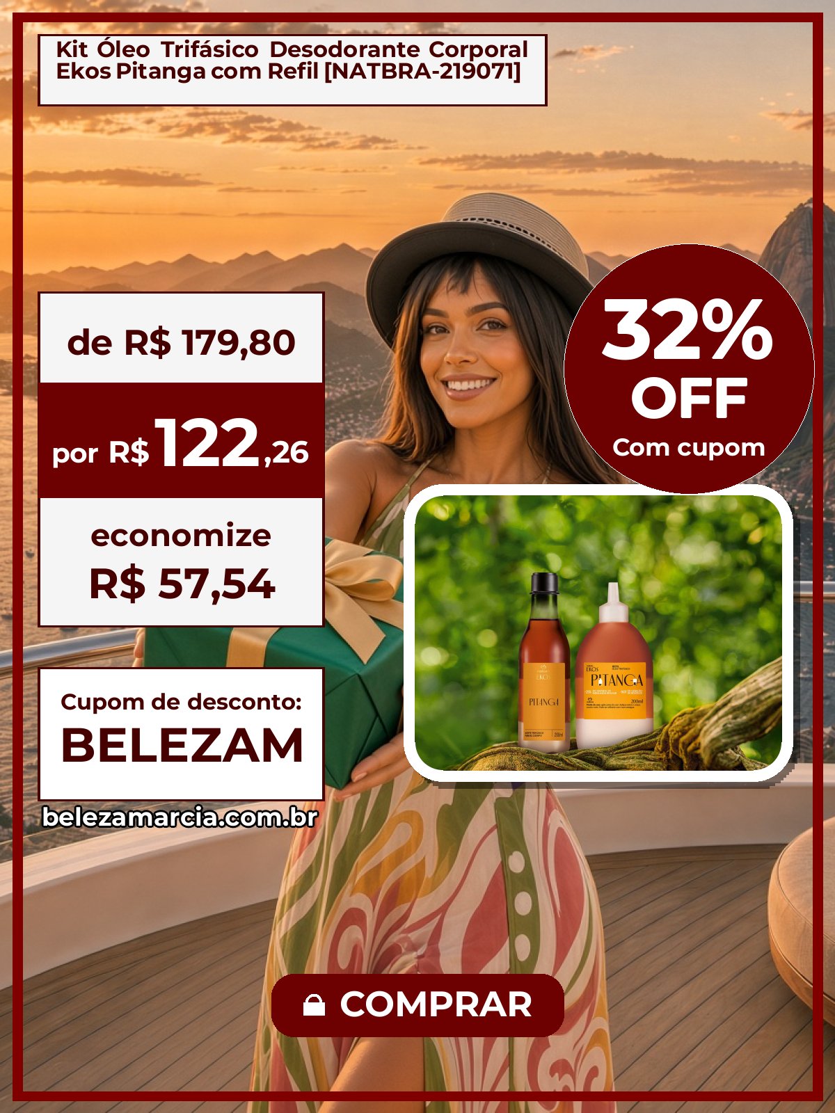 Kit Óleo Trifásico Desodorante Corporal Ekos Pitanga com Refil [NATBRA-219071]