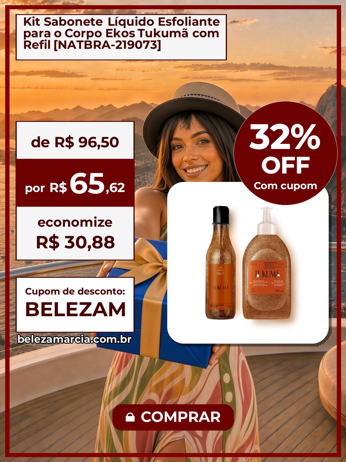 Kit Sabonete Líquido Esfoliante para o Corpo Ekos Tukumã com Refil [NATBRA-219073]