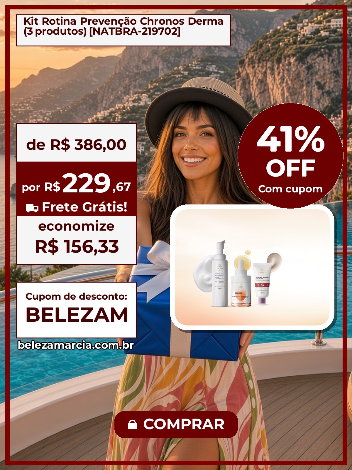 Kit Rotina Prevenção Chronos Derma (3 produtos) [NATBRA-219702]
