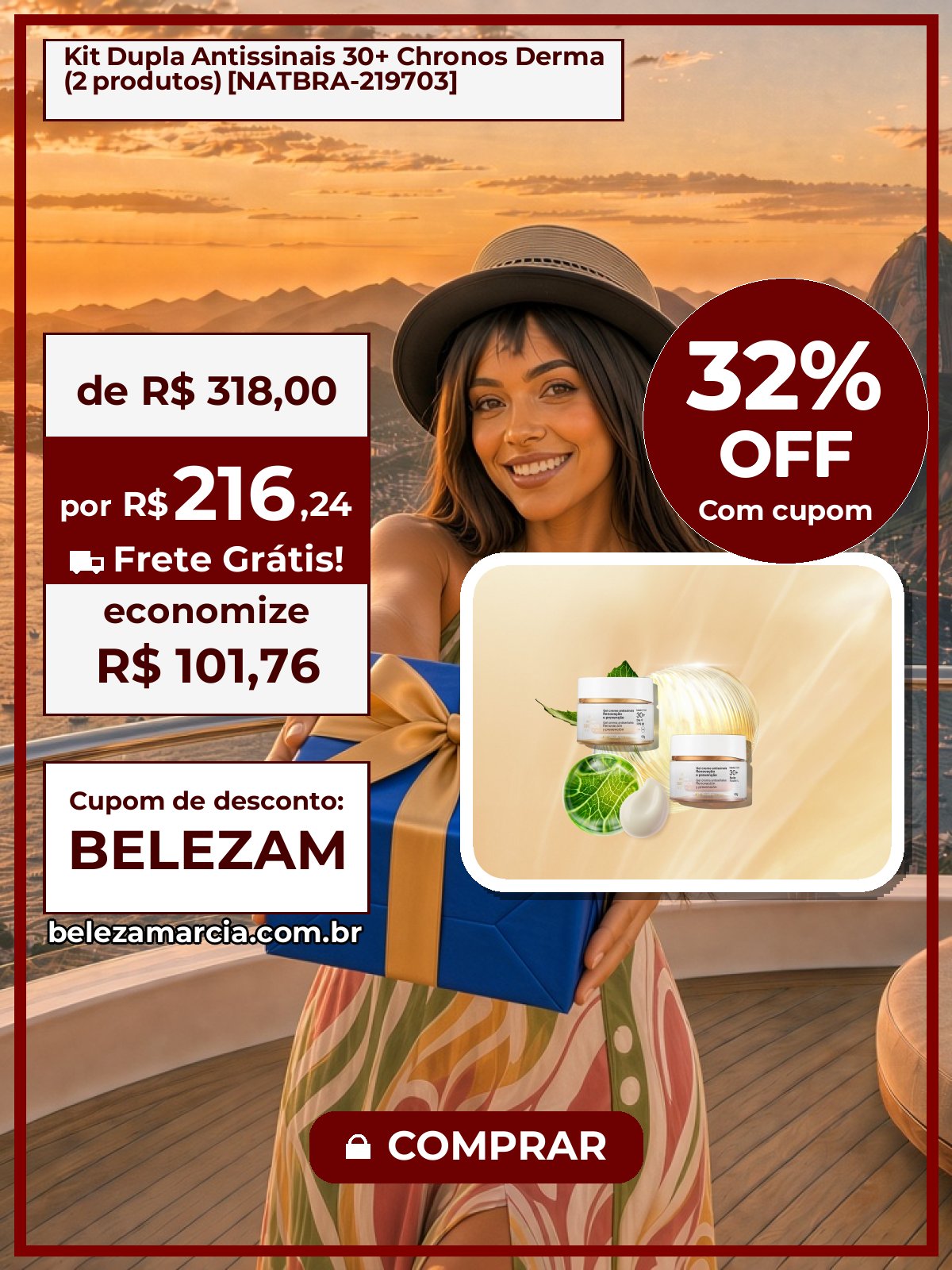Kit Dupla Antissinais 30+ Chronos Derma (2 produtos) [NATBRA-219703]