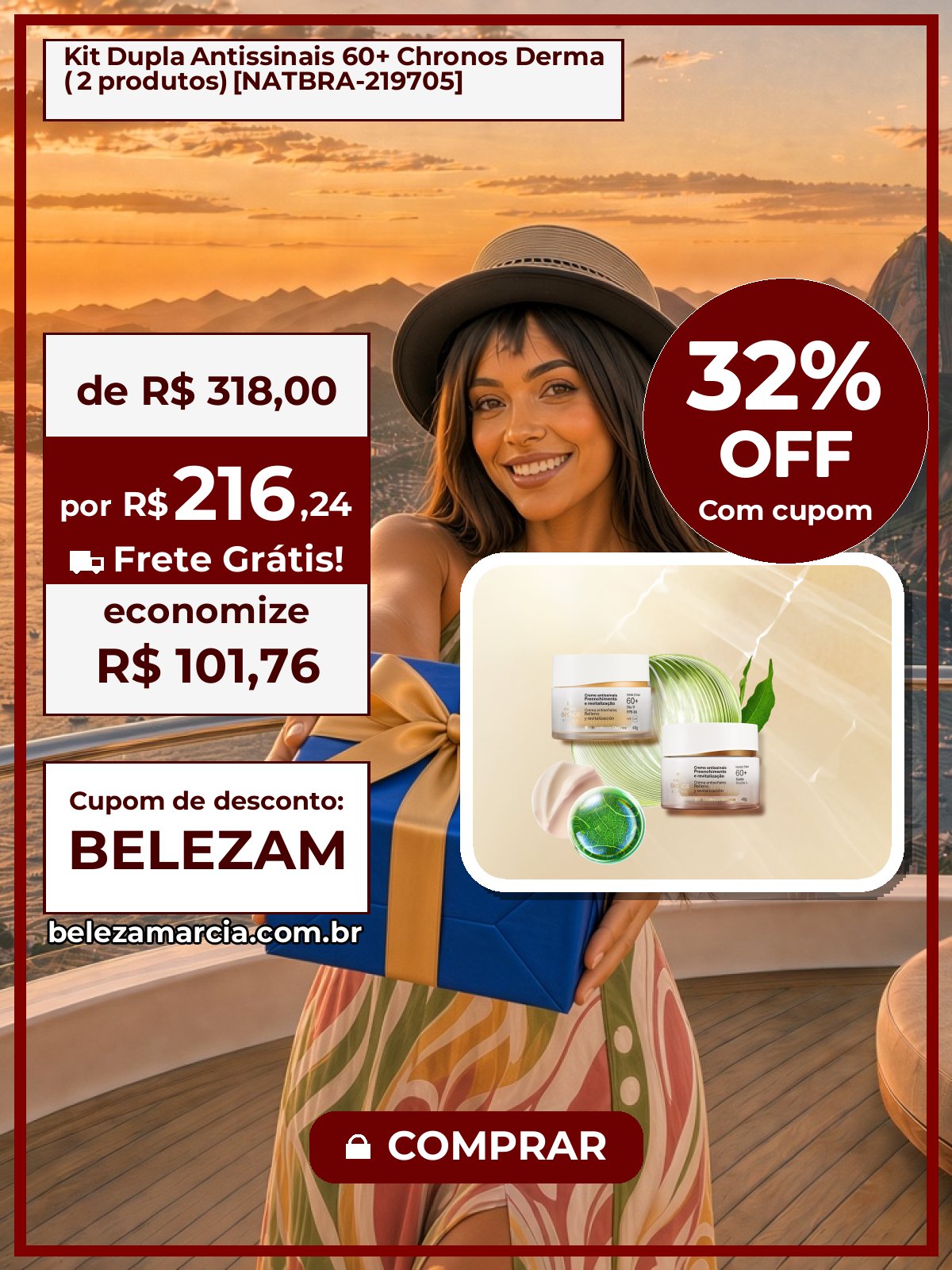Kit Dupla Antissinais 60+ Chronos Derma ( 2 produtos) [NATBRA-219705]
