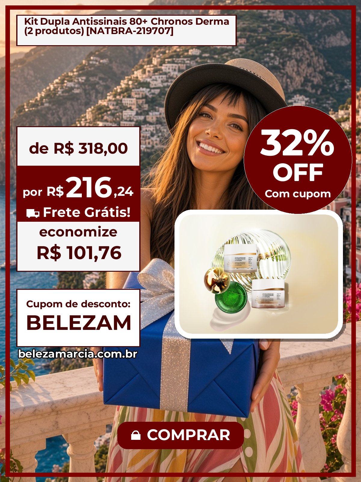 Kit Dupla Antissinais 80+ Chronos Derma (2 produtos) [NATBRA-219707]