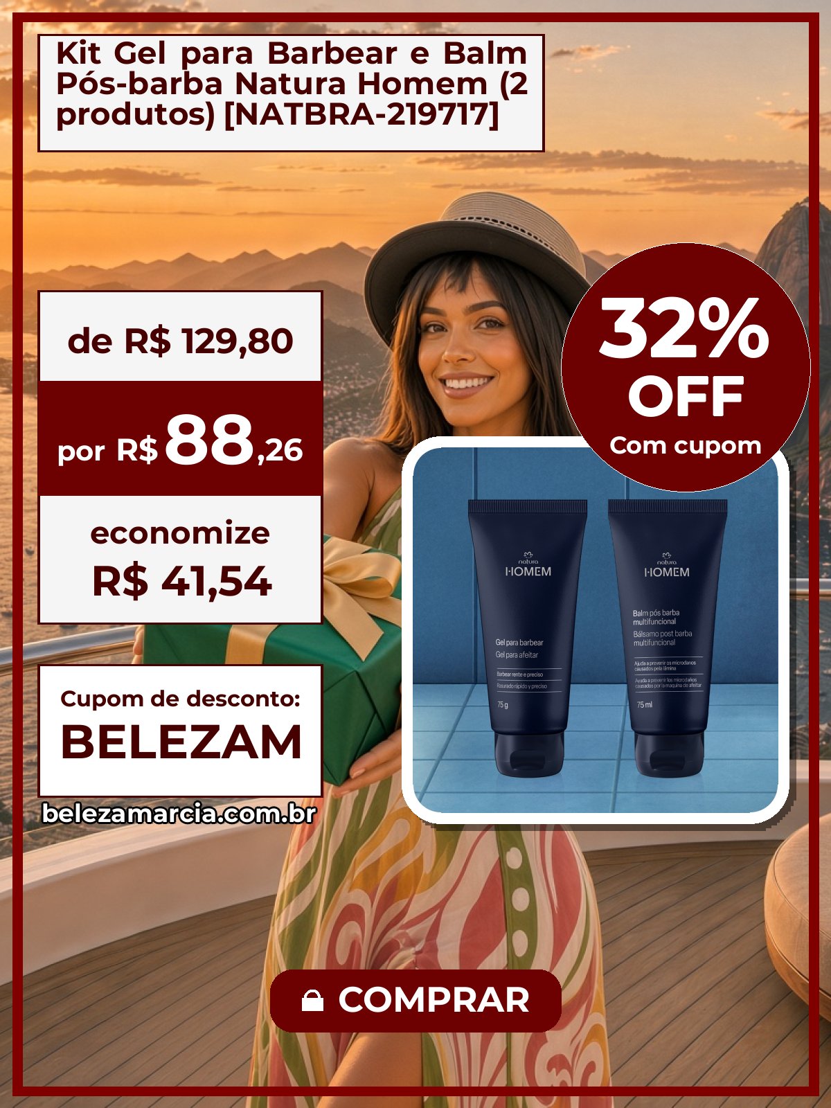 Kit Gel para Barbear e Balm Pós-barba Natura Homem (2 produtos) [NATBRA-219717]