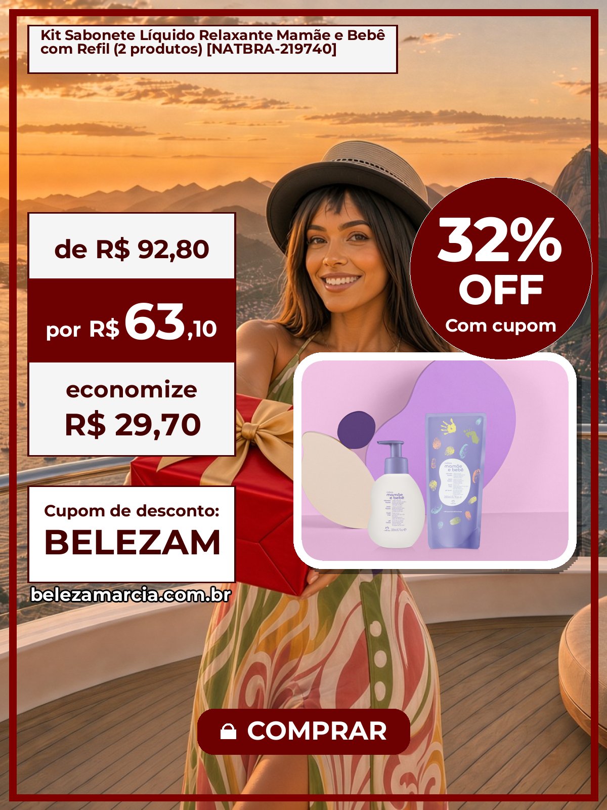 Kit Sabonete Líquido Relaxante Mamãe e Bebê com Refil (2 produtos) [NATBRA-219740]