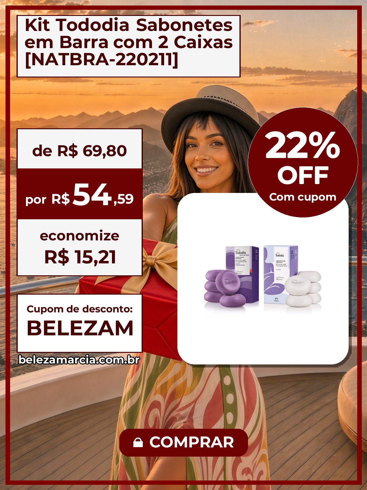 Kit Tododia Sabonetes em Barra com 2 Caixas [NATBRA-220211]