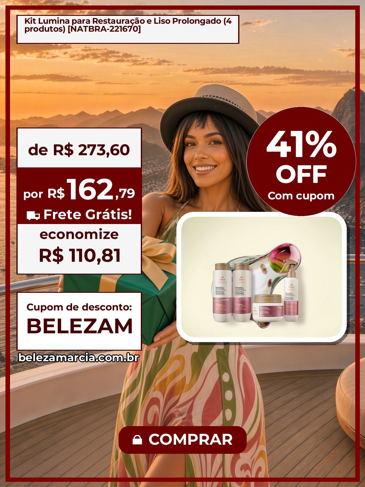 Kit Lumina para Restauração e Liso Prolongado (4 produtos) [NATBRA-221670]