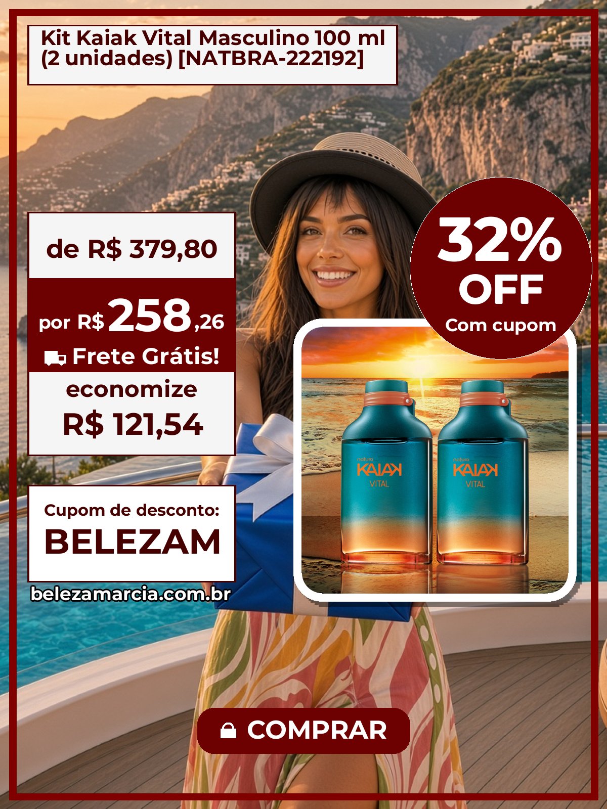 Kit Kaiak Vital Masculino 100 ml (2 unidades) [NATBRA-222192]