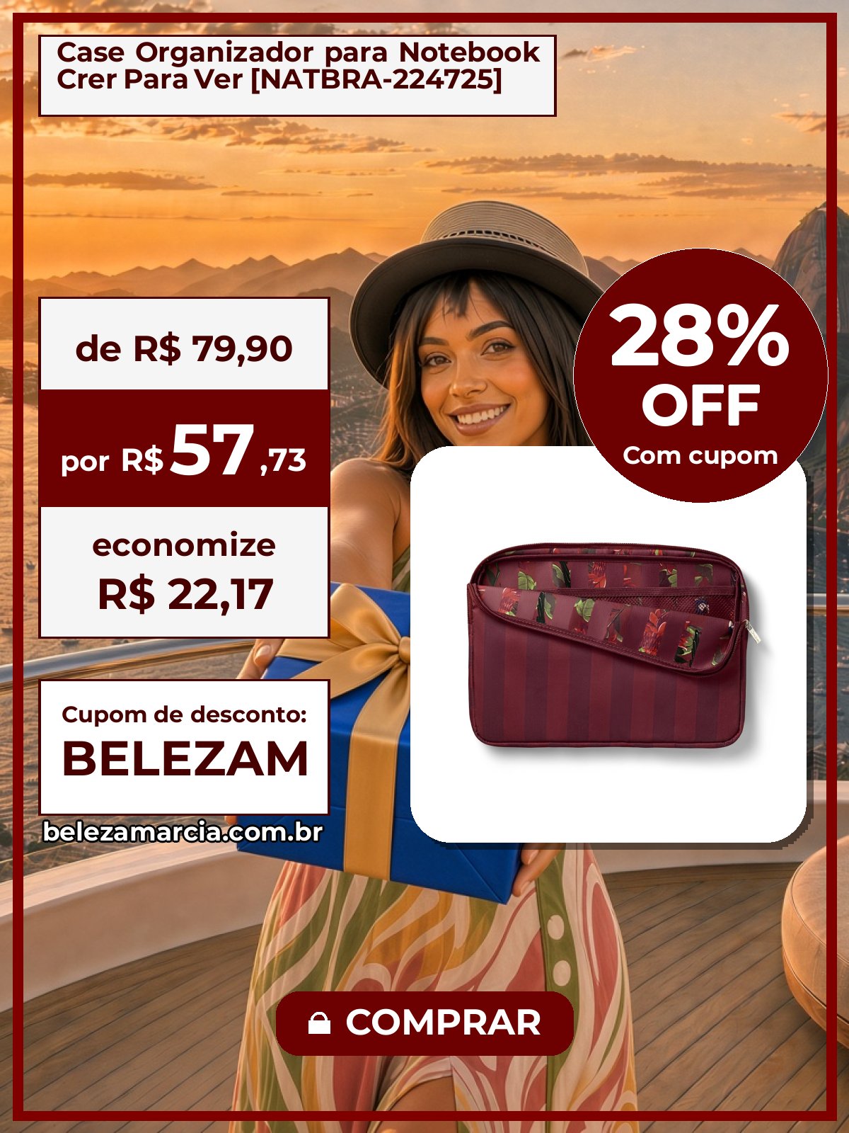 Case Organizador para Notebook Crer Para Ver [NATBRA-224725]