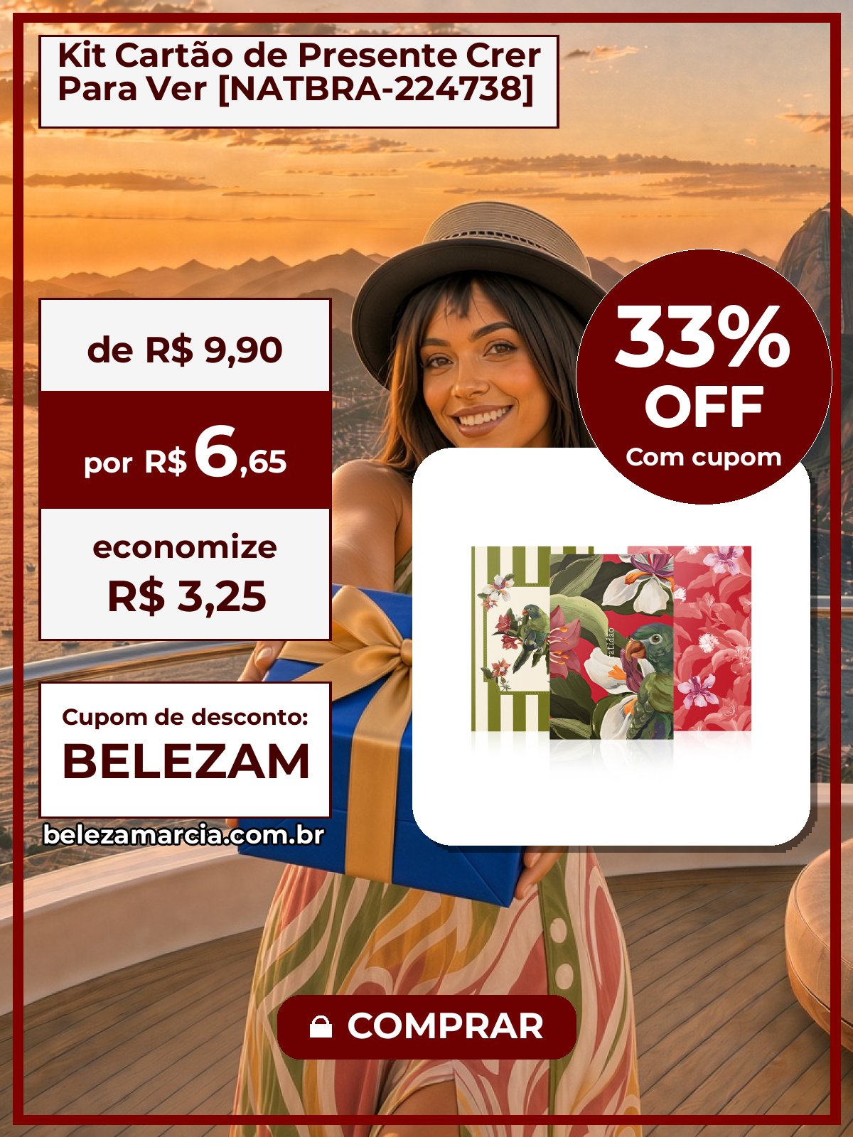 Kit Cartão de Presente Crer Para Ver [NATBRA-224738]