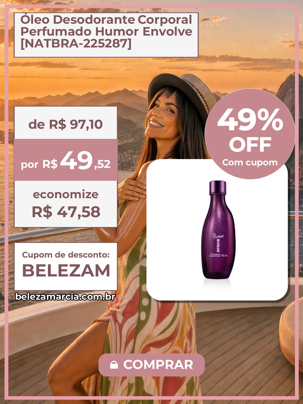 Óleo Desodorante Corporal Perfumado Humor Envolve [NATBRA-225287]