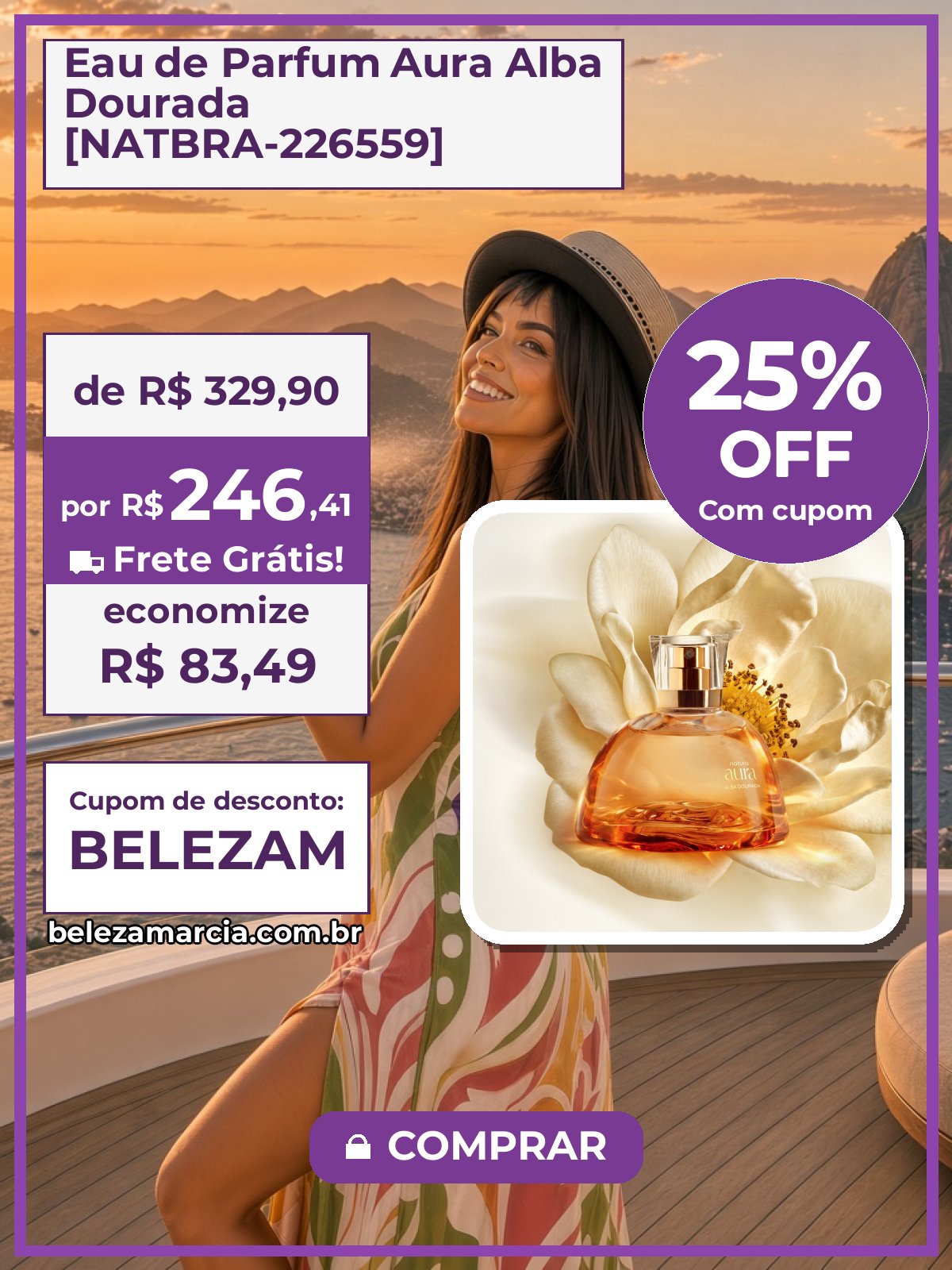 Eau de Parfum Aura Alba Dourada [NATBRA-226559]