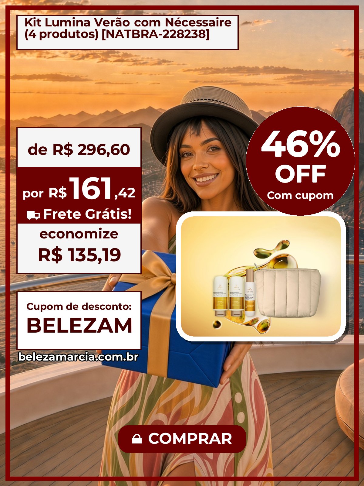 Kit Lumina Verão com Nécessaire (4 produtos) [NATBRA-228238]