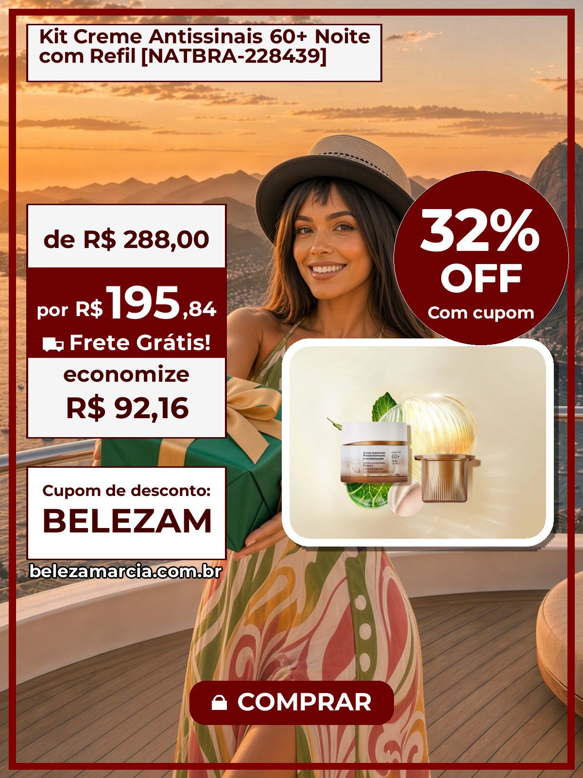 Kit Creme Antissinais 60+ Noite com Refil [NATBRA-228439]